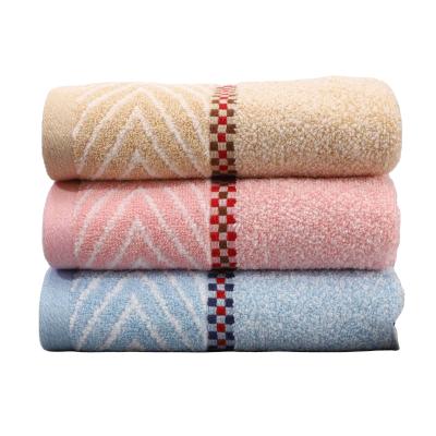 China Sustainable Wholesale Luxury Double Layers Chat Untwisted 100% Cotton Face Towel for sale