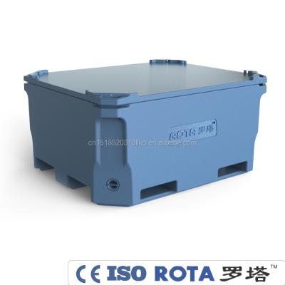 China Rotomolding 450L Freshness Preservation Chiller For Aquarium Fish Frozen Fishing Movable Plastic Bin for sale