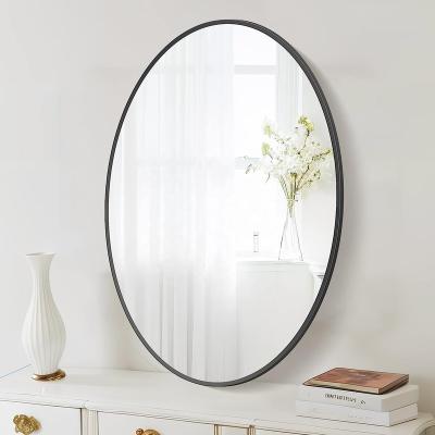 China Modern Oval Shape Wall Mirror Aluminum Alloy Circle View Mirror for Living Room and Bedroom Bathroom Mirror for sale