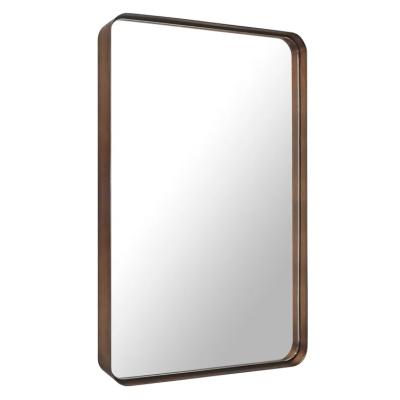 China Modern Silver Rectangle Shape 4MM Wall Mirror With Iron Frame Painted MDF Back Framed for sale