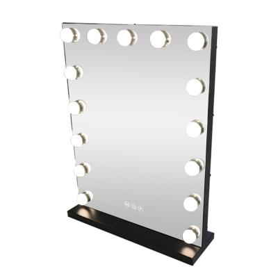 China Personalized Large Vertical Bulb Mirror Hollywood Mirror Table Makeup Mirror for sale