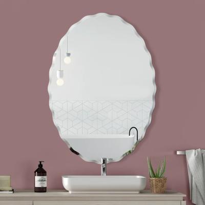 China Silver Modern Oval Shape 4MM Frameless Bathroom Mirror for sale