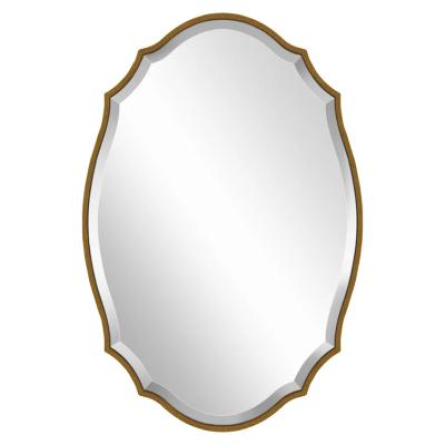 China Modern Silver Oval Shape 4MM Mirror Bath Mirror With Thick Wood Core Support Solid Frame for sale