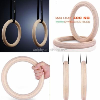 China Gymnastic Wooden Rings Gym Ring Crossfiit Training Pull Up Dips Fitness FT106 for sale