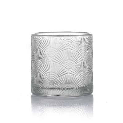 China Home Decor Empty Clear Wide Mouth Candle Cup Quality 150ml Size Glass Jars for sale