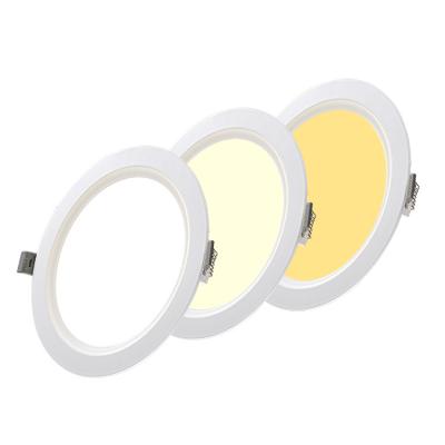 China Hotel round 6w 9w 12w 18w led panel light CCT adjustable led downlight 3 color changing China manufacturer in Zhongshan factory for sale