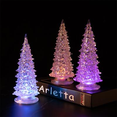 China Colorful Indoor Ornament Eco-Friendly Decorations Christmas Decoration Acrylic Led Crystal Acrylic Christmas Tree Lit for sale