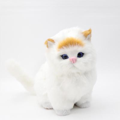 China Wholesale Simulation Garfield Real Touch Feeling Plush Imitation Fur Cat Sound Toys With Noise for sale