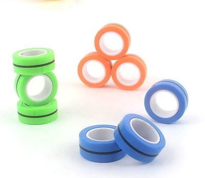 China Magnetic Rotating Explosive Ring Rotating Vent Strong Magnetic Decompression Toy Puzzle Gyro Ring Unzip Wristband Magnetic Ring for sale