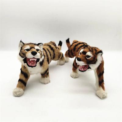 China Hot Sales Plush Simulated Tiger White Brown Tiger Exquisite Plush Crafts Ornaments Decorations for sale