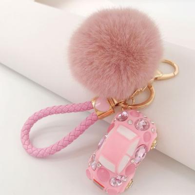 China Comfortable Creative Cute Car Rhinestone Alloy Gemstone Alloy Women's Key Chain With Logo Bag Pendant Key Ring For Car for sale