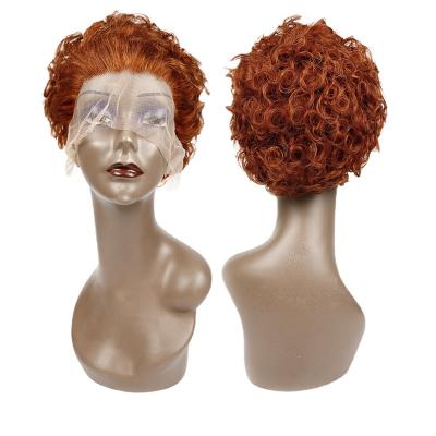 China Best Selling Glueless Loose Curl Lace Lead Wigs Pixie Cut With 6 Inches for sale