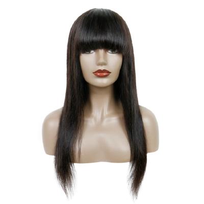 China Silky Straight Wave Wig Grisalho Black Hair Wig Factory Price Manufacturer Supplier 20 Inch Wigs Toupee With Bangs Directly for sale