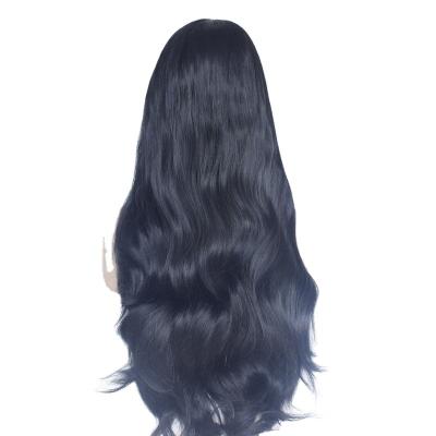 China European ladies super wave factory wholesale black wavy lace front chemical fiber wig headwear curly and American hair big long for sale