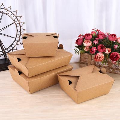 China Biologisch afbreekbare Voedsel Verpakkingsdozen Takeway Bento Lunch Box Kraft Paper Te koop