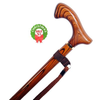 China 3 Sections Outdoor Folding Wooden Walking Stick Canes 3 Sections for sale