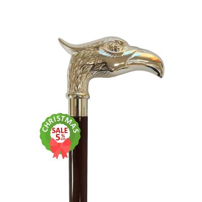 China Luxury Golden Eagle Handle Walking Aid Wooden Walking Stick for sale