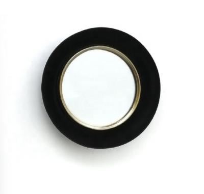 China Art Deco Living Room Accent Wall Decor Black Color Round Shape Wall Mirror for sale