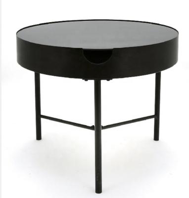 China Unique Accent Round Coffee Color Black Color Furniture Accent Living Room Design Side Table for sale