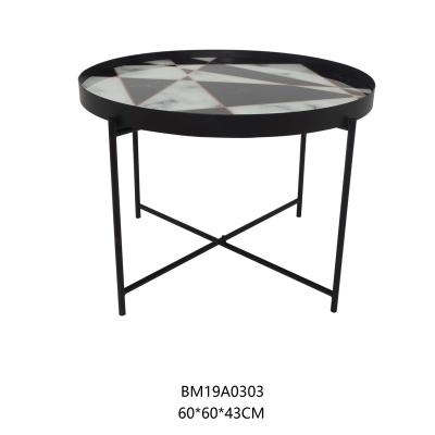 China Unique Accent Round Coffee Color Black Color Furniture Accent Living Room Design Side Table for sale