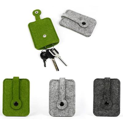 China Wool Felt Organizer Pouch Case Wallet Purse Durable Fashion Car Key Chain Holder Pocket Keys Organizer for sale