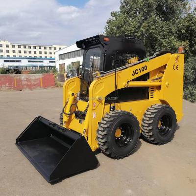 China Factory CE approval mini wheel loader 500kg 700kg 850kg 1050kg 1200kg 1500kg skid steer loader with sweeper for sale