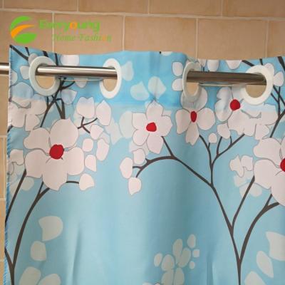 China Sustainable Environmentally Friendly Customized Printed Shower Curtains From Hookless for sale