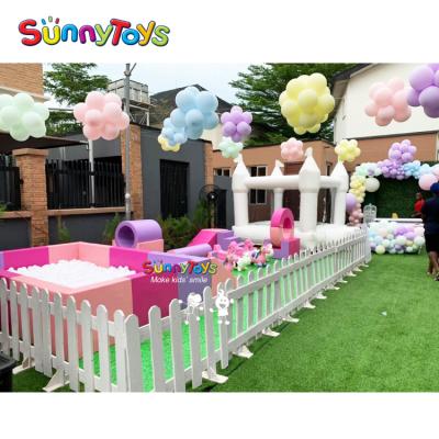 China Children party soft rental soft play game children rotating chair soft play puzzle pink mat for sale