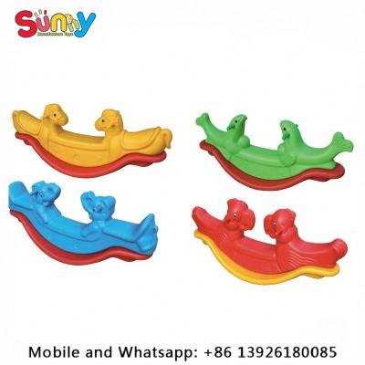 China Children play eqipment play center preschool plastic slide indoor plastic seasaw for kindergarten for sale