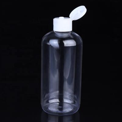 China OEM Cosmetic Service Boston Round Plastic Bottle 300ml Transparent Plastic Squeeze Container for sale