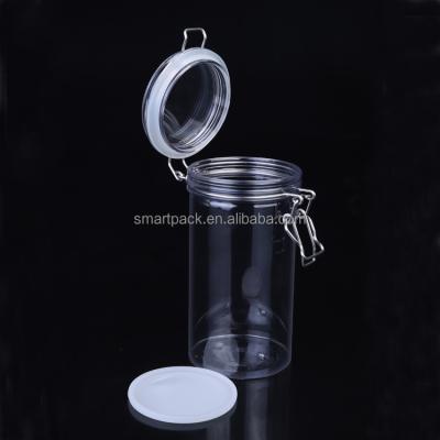 China Food Packaging Food Grade Quality 1000ml Food Storage Jar Cosmetic Packaging Plastic Sealed Jar for sale