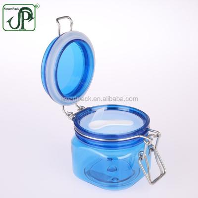 China Food Packaging Cosmetic Packing OEM Service 200ml Square Cream Jar PET Body Scrub Plastic Jar for sale