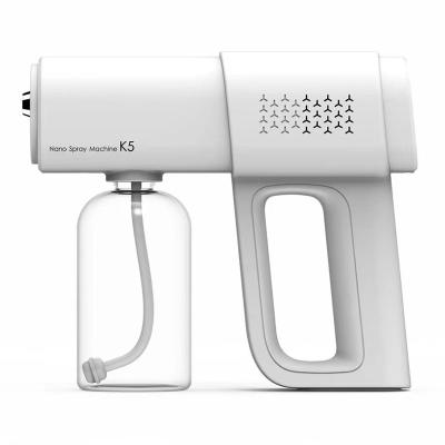 China High Quality Rechargeable Blue Light 380ml Disinfection Atomization Electric Wireless Nano Spray Gun Paint Spray Gun for sale