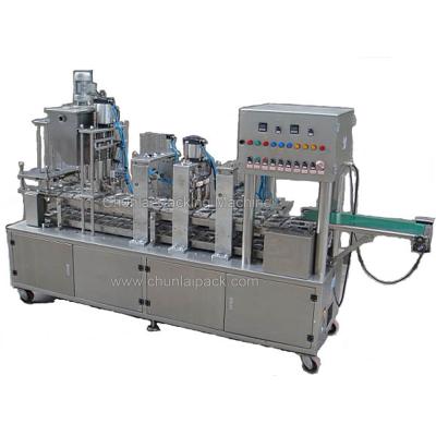 China Beverage Packing PCF-4 Cheese Hummus Yogurt Cup Filling And Sealing Machine for sale