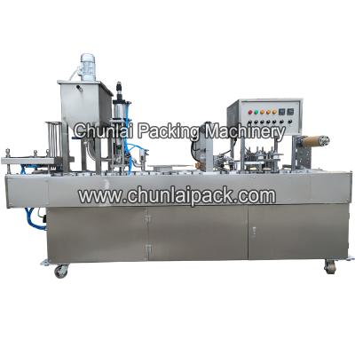 China BG32A-2C Automatic Food Juice Water Jam Sauce Cup Filling and Sealing Machine for sale