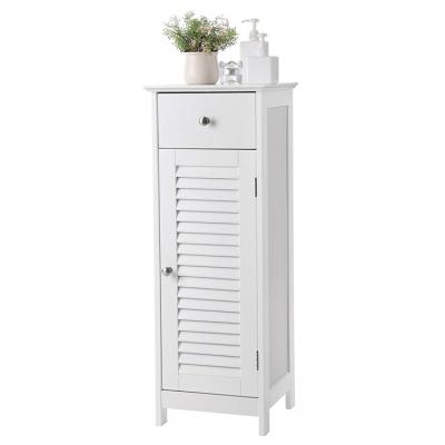 China Bath Storage Organizer Set Wooden White Bathroom Floor Cabinet for sale