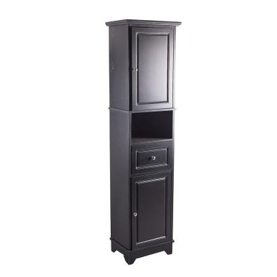 China MDF Black Bathroom Modern Small Side Corner Cabinet For Bathroom for sale