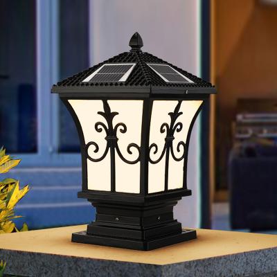 China Hot Selling Garden Pillar Light Antique Outdoor Aluminum Lamp Post Classic Solar Garden Light for sale