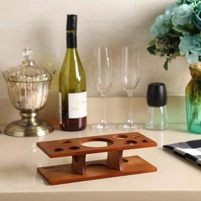 China Sustainable Bartender Bamboo Wood Storage Rack Multi-Specification Wine Set Single Bartender Rack Bar Cocktail Rack for sale