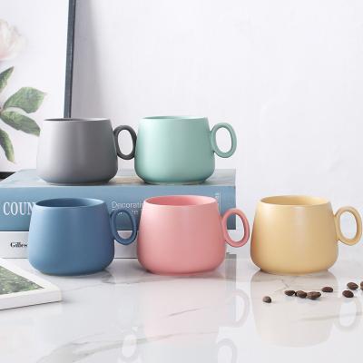 China Wholesale Viable Mug Logo Porcelain Cappuccino Coffee Cup Custom Made 280ml Matte Reusable Tea Milk Ceramic for sale