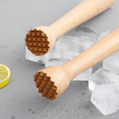 China 25x3.5cm Disposable Disposable High Quality Wooden Cocktail Messy Person Bar Tool Ice Fruit Crusher for sale