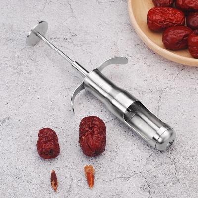 China Amazon Success Fruit Viable Pitcher Tools 304 Stainless Steel Cherry Pitter Red Date Jujube Hollow Puncher for sale