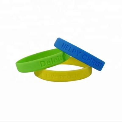 China Wholesale Custom Simple Style Debossed Silicone Wristband Silicone Rubber Wtistband For Women Men for sale