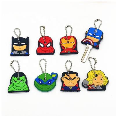 China Suitable for Hot Selling Cartoon Cute Superhero Travel Soft PVC Key Chain/Rubber Key Chain for Girls Bag for sale