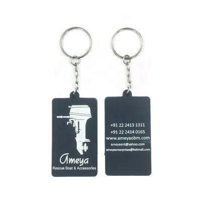 China Suitable For Advertising Hot Selling Business Dark Blue Luxury Rubber Key Chain / Customized Advertising Word Key Ring Key Chain Gifts for sale