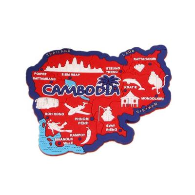 China Shape Wholesale Magnetic Custom Fridge Magnets Souvenir Stickers PVC City Country Home Decoration for sale