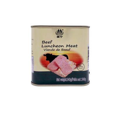 China Canned Top Quality Canned Food 340g Beef Luncheon Meat Brazil Canned Beef Luncheon Meat for sale