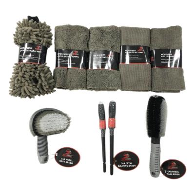 China Modern Style China AutoKnight Car Wash Kit Auto Care Cleaning Product Tools Set Car Cleaning Kit Microfiber Cloth Car Brush Kit 9 Packs for sale