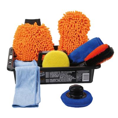 China Microfiber Chenille Microfiber Wash Station Set with a Brush, Wash Station Tool for sale