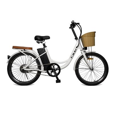 China Stylish Factory Made Steel E22sra01 Bisiklet 22 Inches SUPERMAX For Lady Electric Bicycle Ebike In The City for sale